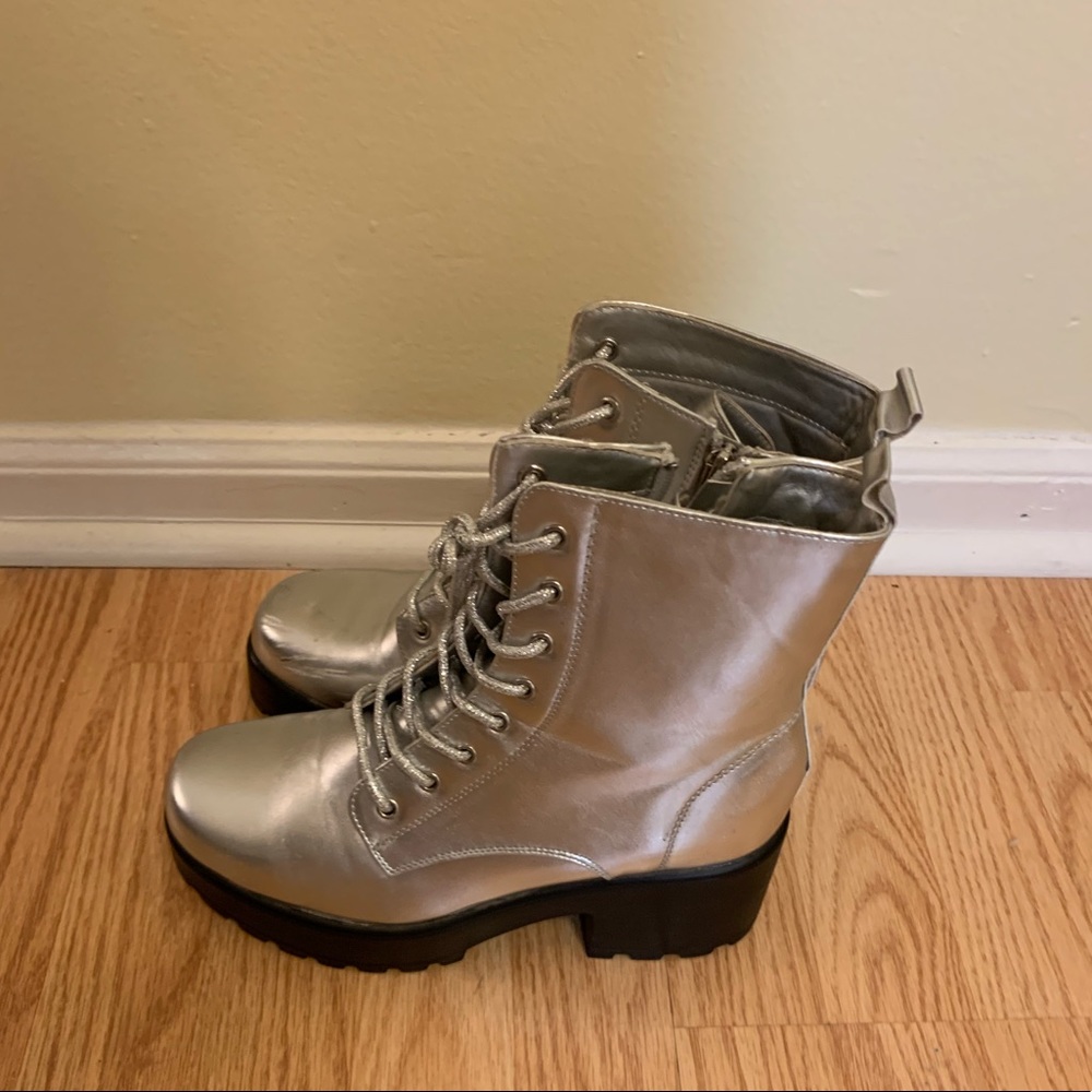Dolls Kill Platform Silver Boots